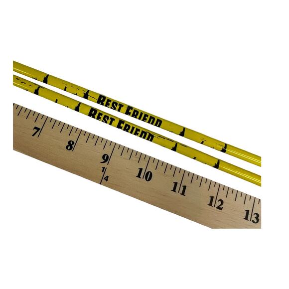 NEW Set (2) Long Oversized SLIM PENCIL 14.5" Yellow BEST FRIEND School Pencils - Picture 2 of 6